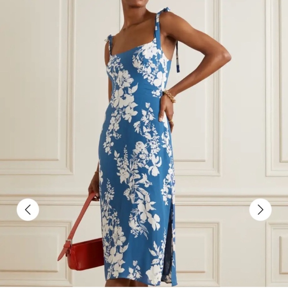 Reformation Besse Dress (blue and white)